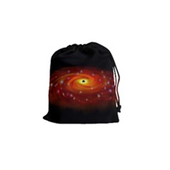 Space Galaxy Black Sun Drawstring Pouches (small) 