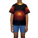 Space Galaxy Black Sun Kids  Short Sleeve Swimwear View1