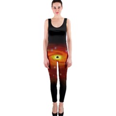 Space Galaxy Black Sun Onepiece Catsuit by Mariart