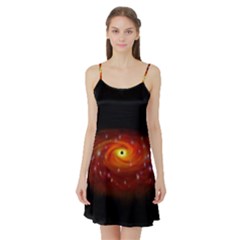 Space Galaxy Black Sun Satin Night Slip