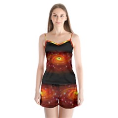 Space Galaxy Black Sun Satin Pajamas Set by Mariart