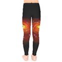 Space Galaxy Black Sun Kids  Legging View2