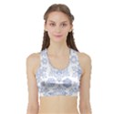 Snowflakes Blue White Cool Sports Bra with Border View1