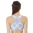 Snowflakes Blue White Cool Sports Bra with Border View2