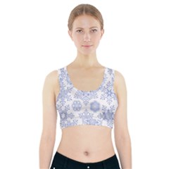 Snowflakes Blue White Cool Sports Bra With Pocket by Mariart