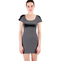 Space Line Grey Black Short Sleeve Bodycon Dress