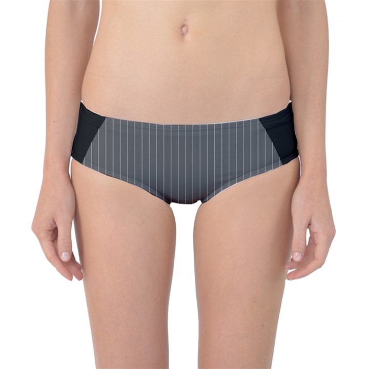 Space Line Grey Black Classic Bikini Bottoms