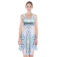 Snowflakes Star Blue Triangle Racerback Midi Dress by Mariart