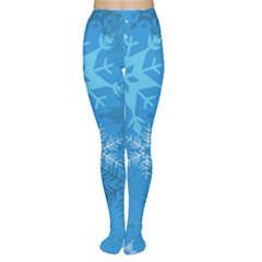 Snowflakes Cool Blue Star Women s Tights by Mariart