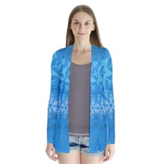 Snowflakes Cool Blue Star Drape Collar Cardigan by Mariart