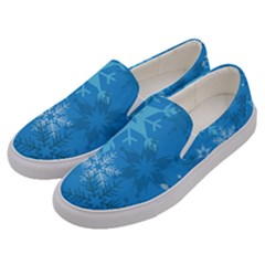 Snowflakes Cool Blue Star Men s Canvas Slip Ons by Mariart