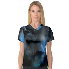 Space Star Blue Sky V-neck Sport Mesh Tee