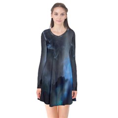 Space Star Blue Sky Flare Dress by Mariart