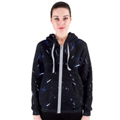 Space Warp Speed Hyperspace Through Starfield Nebula Space Star Line Light Hole Women s Zipper Hoodie by Mariart