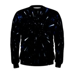 Space Warp Speed Hyperspace Through Starfield Nebula Space Star Line Light Hole Men s Sweatshirt by Mariart