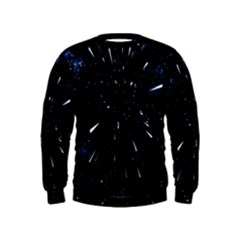 Space Warp Speed Hyperspace Through Starfield Nebula Space Star Line Light Hole Kids  Sweatshirt by Mariart