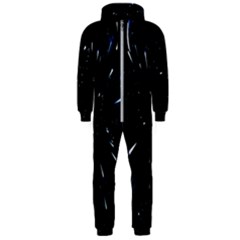 Space Warp Speed Hyperspace Through Starfield Nebula Space Star Line Light Hole Hooded Jumpsuit (men)  by Mariart