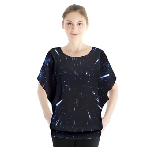 Space Warp Speed Hyperspace Through Starfield Nebula Space Star Line Light Hole Blouse by Mariart