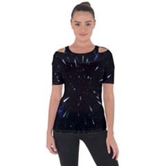 Space Warp Speed Hyperspace Through Starfield Nebula Space Star Line Light Hole Short Sleeve Top by Mariart