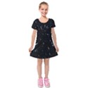 Space Warp Speed Hyperspace Through Starfield Nebula Space Star Line Light Hole Kids  Short Sleeve Velvet Dress View1