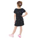 Space Warp Speed Hyperspace Through Starfield Nebula Space Star Line Light Hole Kids  Short Sleeve Velvet Dress View2