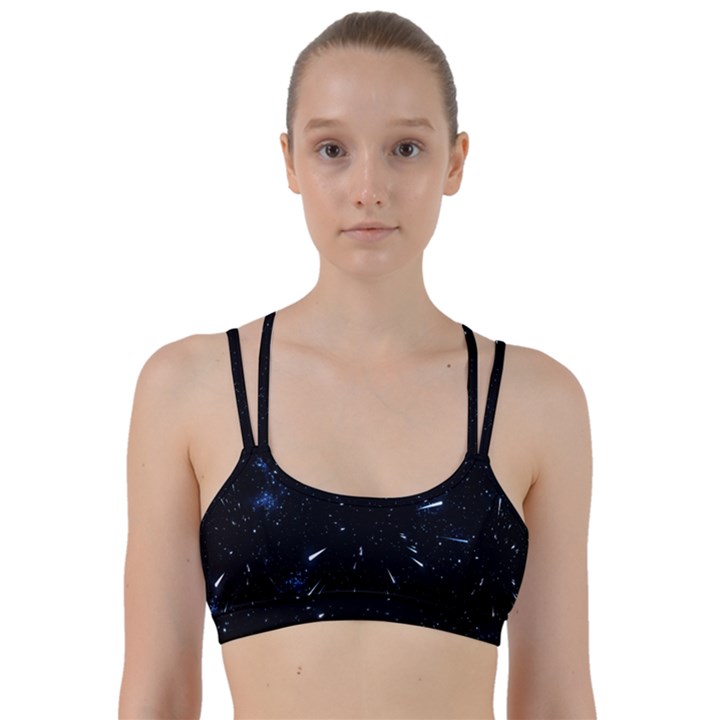 Space Warp Speed Hyperspace Through Starfield Nebula Space Star Line Light Hole Line Them Up Sports Bra