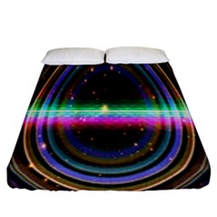 Spectrum Space Line Rainbow Hole Fitted Sheet (california King Size)