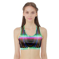 Spectrum Space Line Rainbow Hole Sports Bra With Border by Mariart