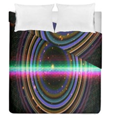 Spectrum Space Line Rainbow Hole Duvet Cover Double Side (queen Size)