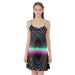 Spectrum Space Line Rainbow Hole Satin Night Slip by Mariart