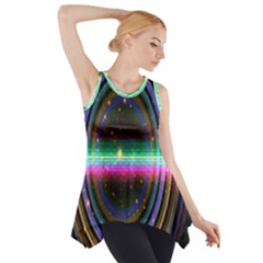 Spectrum Space Line Rainbow Hole Side Drop Tank Tunic