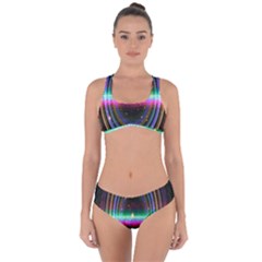 Spectrum Space Line Rainbow Hole Criss Cross Bikini Set