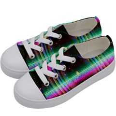 Spectrum Space Line Rainbow Hole Kids  Low Top Canvas Sneakers by Mariart