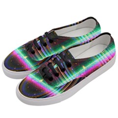 Spectrum Space Line Rainbow Hole Women s Classic Low Top Sneakers by Mariart