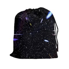 Space Warp Speed Hyperspace Through Starfield Nebula Space Star Hole Galaxy Drawstring Pouches (xxl) by Mariart