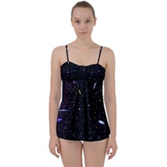 Space Warp Speed Hyperspace Through Starfield Nebula Space Star Hole Galaxy Babydoll Tankini Set