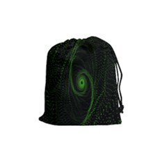 Space Green Hypnotizing Tunnel Animation Hole Polka Green Drawstring Pouches (medium)  by Mariart