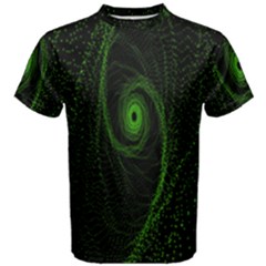 Space Green Hypnotizing Tunnel Animation Hole Polka Green Men s Cotton Tee by Mariart