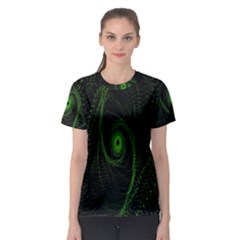 Space Green Hypnotizing Tunnel Animation Hole Polka Green Women s Sport Mesh Tee