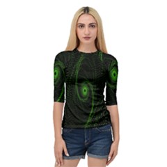 Space Green Hypnotizing Tunnel Animation Hole Polka Green Quarter Sleeve Raglan Tee