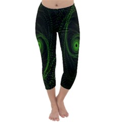 Space Green Hypnotizing Tunnel Animation Hole Polka Green Capri Winter Leggings  by Mariart