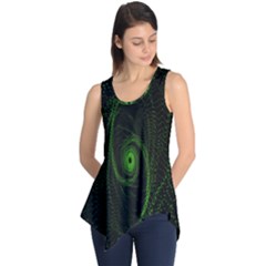 Space Green Hypnotizing Tunnel Animation Hole Polka Green Sleeveless Tunic by Mariart