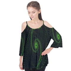 Space Green Hypnotizing Tunnel Animation Hole Polka Green Flutter Tees