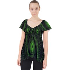 Space Green Hypnotizing Tunnel Animation Hole Polka Green Lace Front Dolly Top