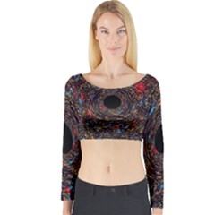 Space Star Light Black Hole Long Sleeve Crop Top