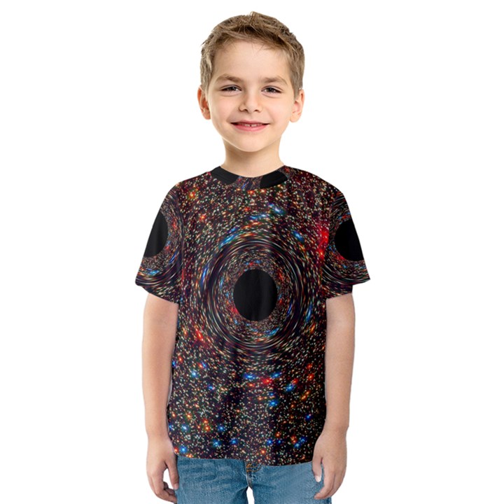 Space Star Light Black Hole Kids  Sport Mesh Tee