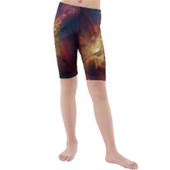 Sun Light Galaxy Kids  Mid Length Swim Shorts