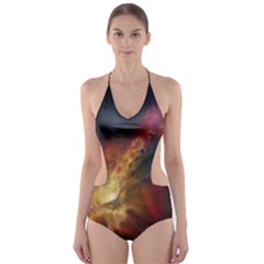 Sun Light Galaxy Cut-out One Piece Swimsuit by Mariart