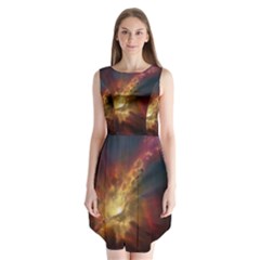 Sun Light Galaxy Sleeveless Chiffon Dress  