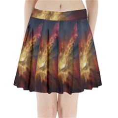 Sun Light Galaxy Pleated Mini Skirt by Mariart